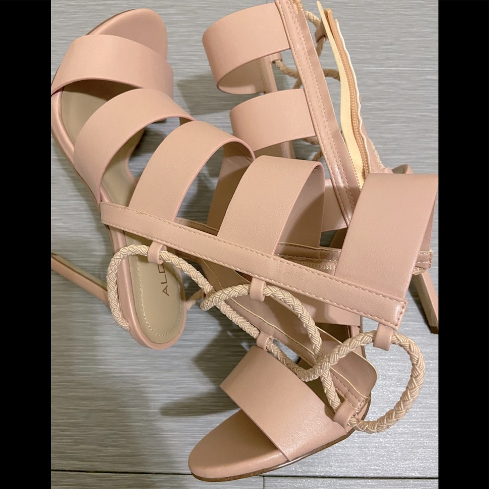 Pink strapped heels